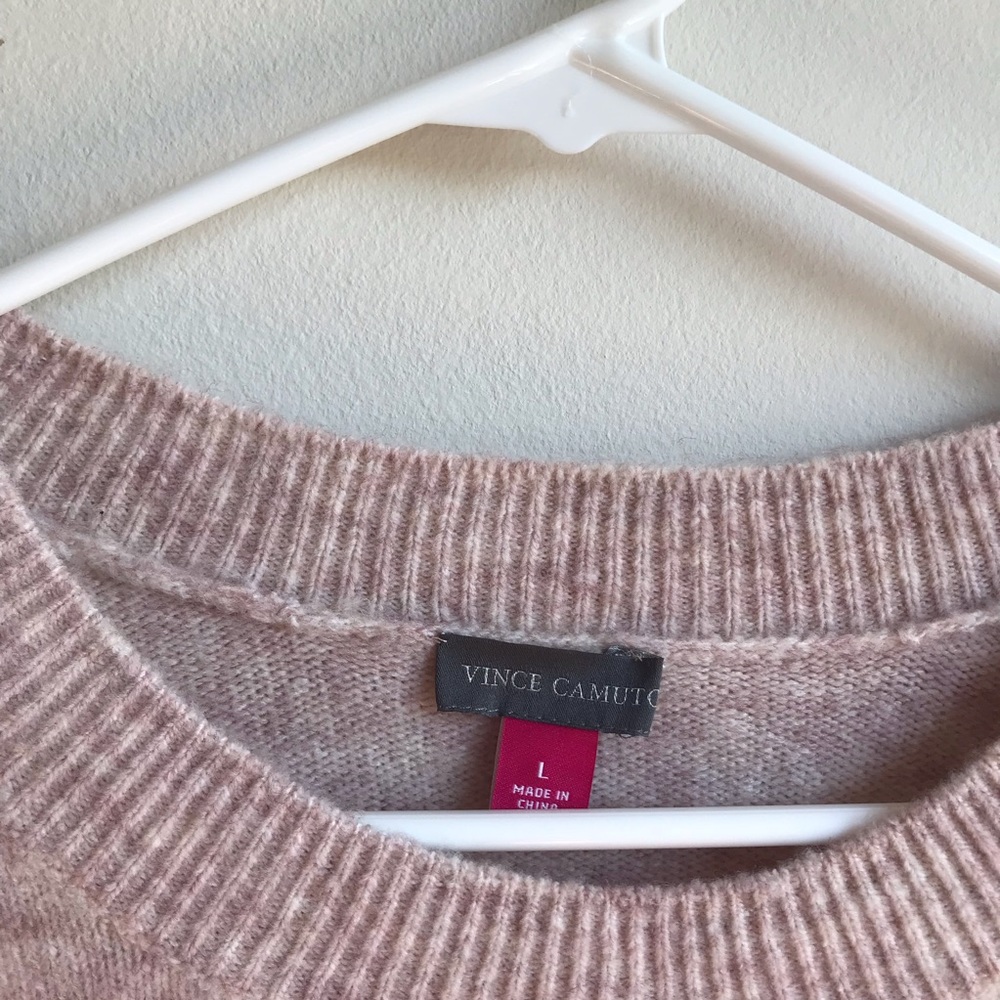 NEW VINCE CAMUTO• softest pastel pink sweater - Picture 3 of 5
